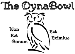 The DynaBowl logo - a superb owl and something in latin, because fancy